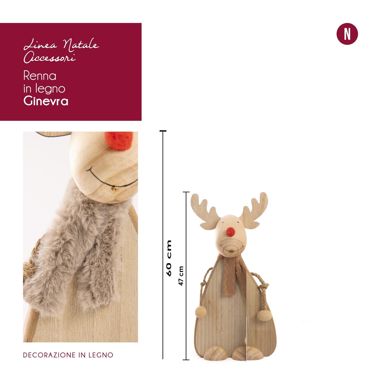 DECORAZIONE RENNA GINEVRA MEDIA Tellini S.R.L. Veleprodajna odjeća